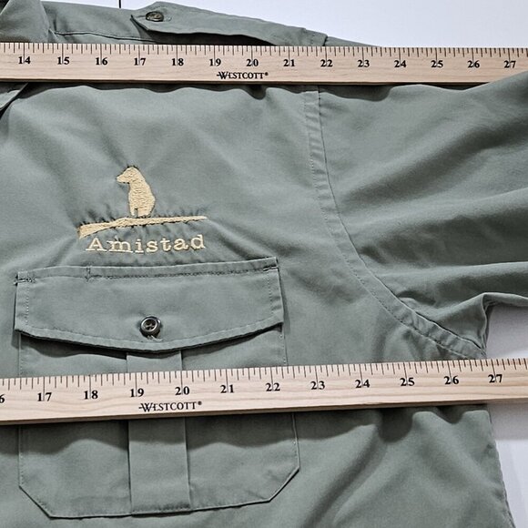 Cabela's Shirt Men XL Military Green Safari Series LS Buttons Pockets Cotton - Picture 5 of 16